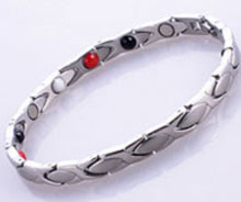 Stainless Steel bracelet containing healing magnets