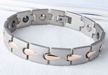 Stainless Steel bracelet containing healing magnets